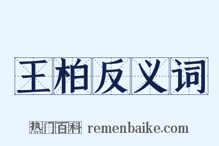 王柏反义词是什么意思的图片